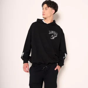 Felpa oversize con stampa fronte retro