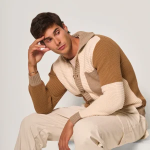 Maglione uomo color block