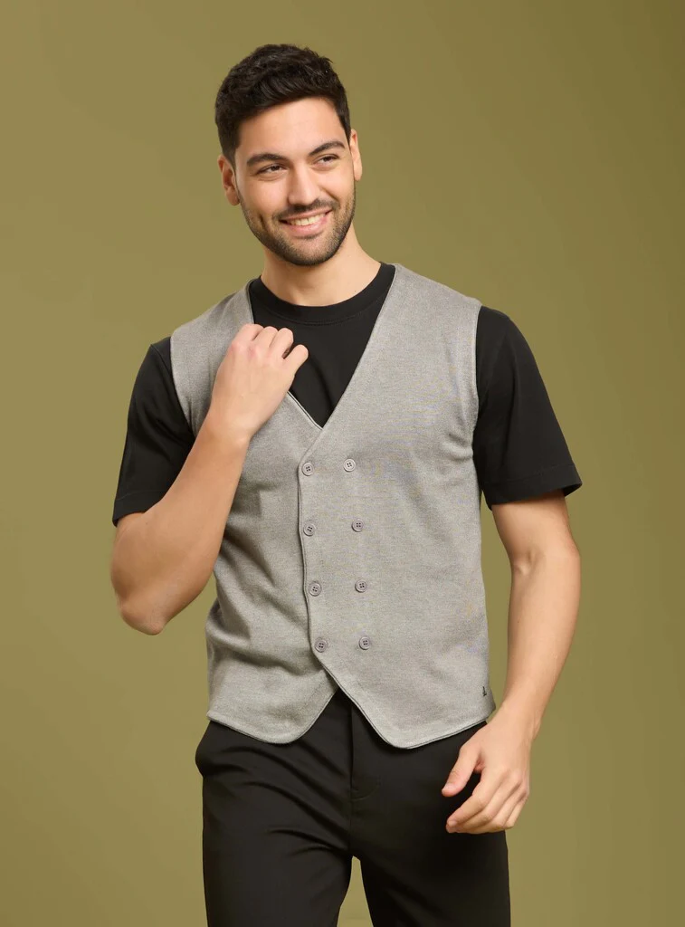 Gilet in maglia senza maniche uomo