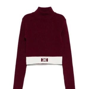 MAGLIONCINO BORDEAUX CON BANDA BIANCA LOGATA ELISABETTA FRANCHI