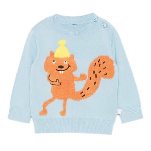 MAGLIONE AZZURRO CON RICAMO SCOIATTOLO STELLA MCCARTNEY