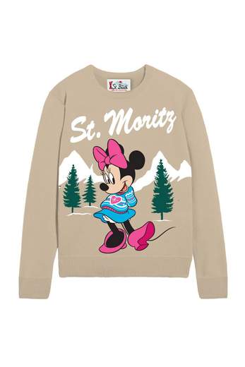 MAGLIONE BEIGE CON MINNIE LOGO ST.MORITZ MC2 SAINT BARTH - immagine 2