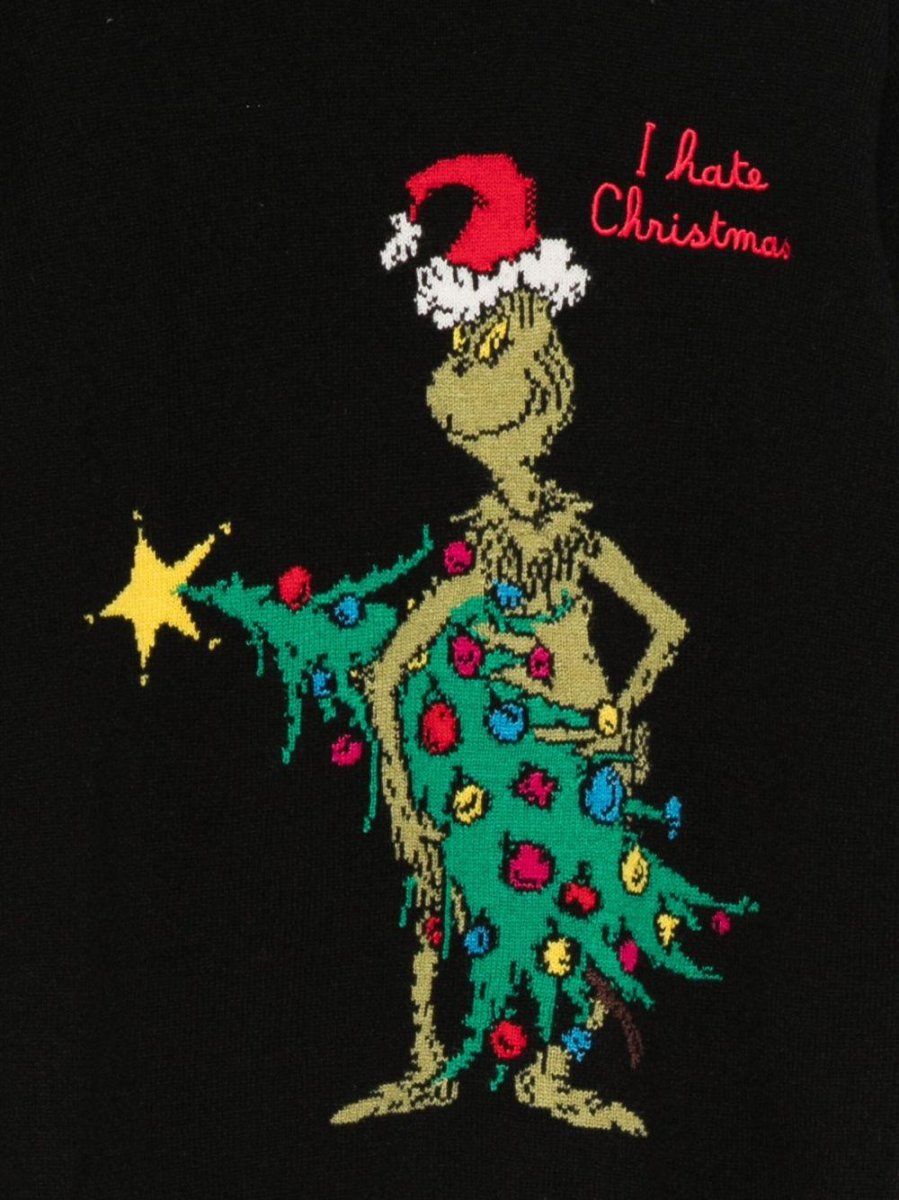 MAGLIONE NERO CON GRINCH NATALIZIO MC2 SAINT BARTH - immagine 4