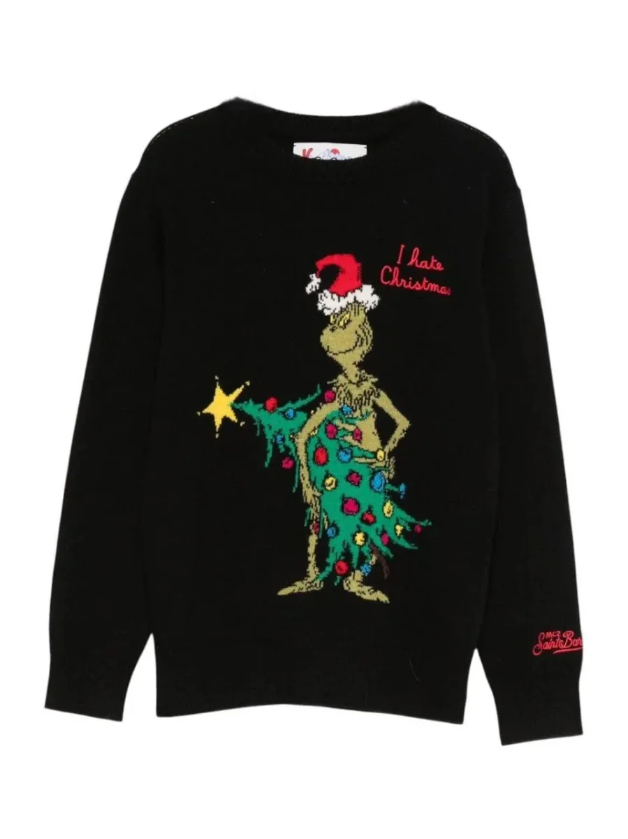 MAGLIONE NERO CON GRINCH NATALIZIO MC2 SAINT BARTH