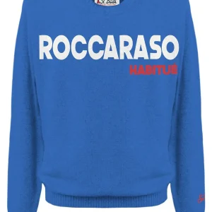 MAGLIONE BLU CON SCRITTA BIANCA ROCCARASO MC2 SAINT BARTH