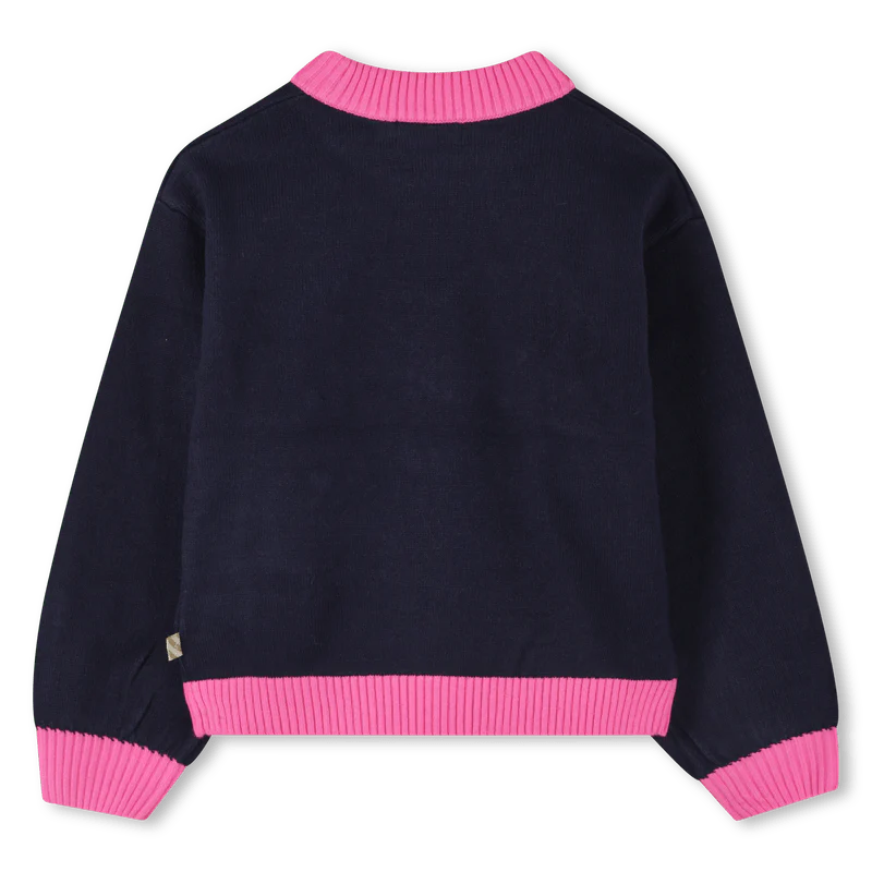 MAGLIONE BLU/FUCSIA CON SCRITTA BILLIEBLUSH - immagine 3
