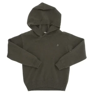 MAGLIONE CON CAPPUCCIO VERDE DONDUP