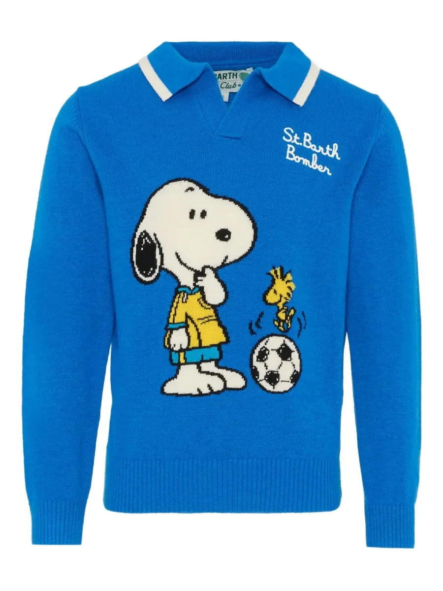 MAGLIONE CON COLLETTO BLU CON SNOOPY MC2 SAINT BARTH