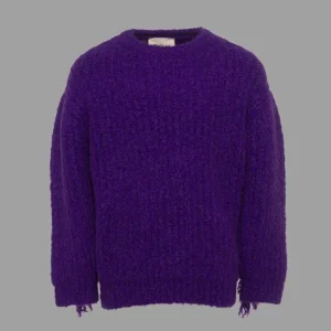 MAGLIONE CON FRANGE VIOLA DOUUOD