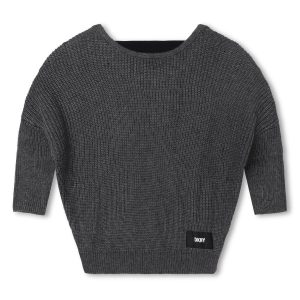 MAGLIONE CON SCOLLO SUL RETRO GRIGIO DKNY