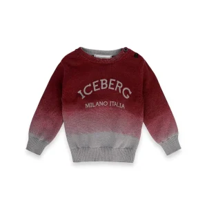 MAGLIONE GIROCOLLO BORDEAUX/GRIGIO