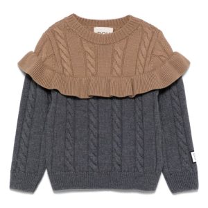 MAGLIONE GRIGIO/MARRONE A DOUUOD