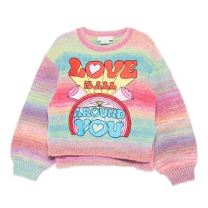 MAGLIONE MULTICOLORE CON SCRITTA LOVE STELLA MCCARTNEY