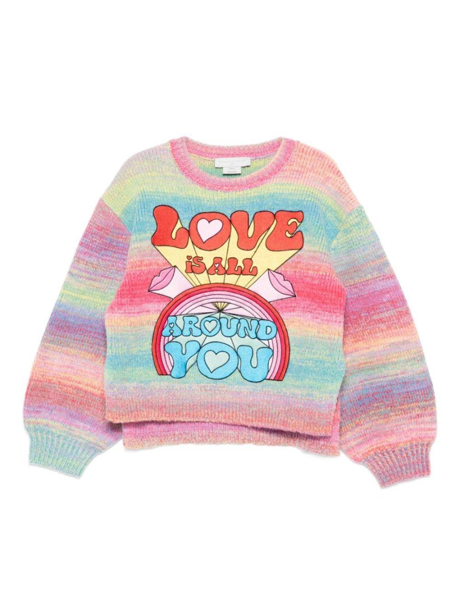 MAGLIONE MULTICOLORE CON SCRITTA LOVE STELLA MCCARTNEY