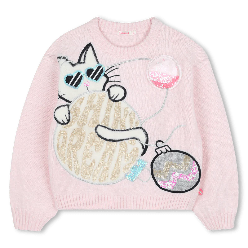 MAGLIONE NATALAZIO CON GATTINO BILLIEBLUSH