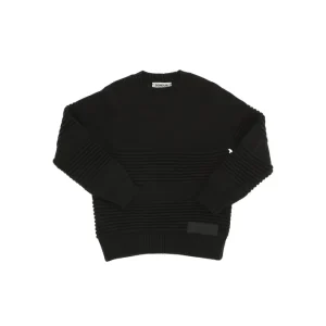 MAGLIONE NERO CON LOGO GOMMATO DONDUP