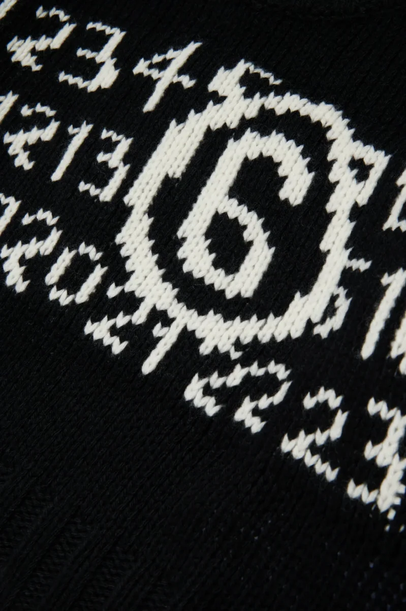 MAGLIONE NERO CON LOGO NUMERICO BIANCO MAISON MARGIELA - immagine 5