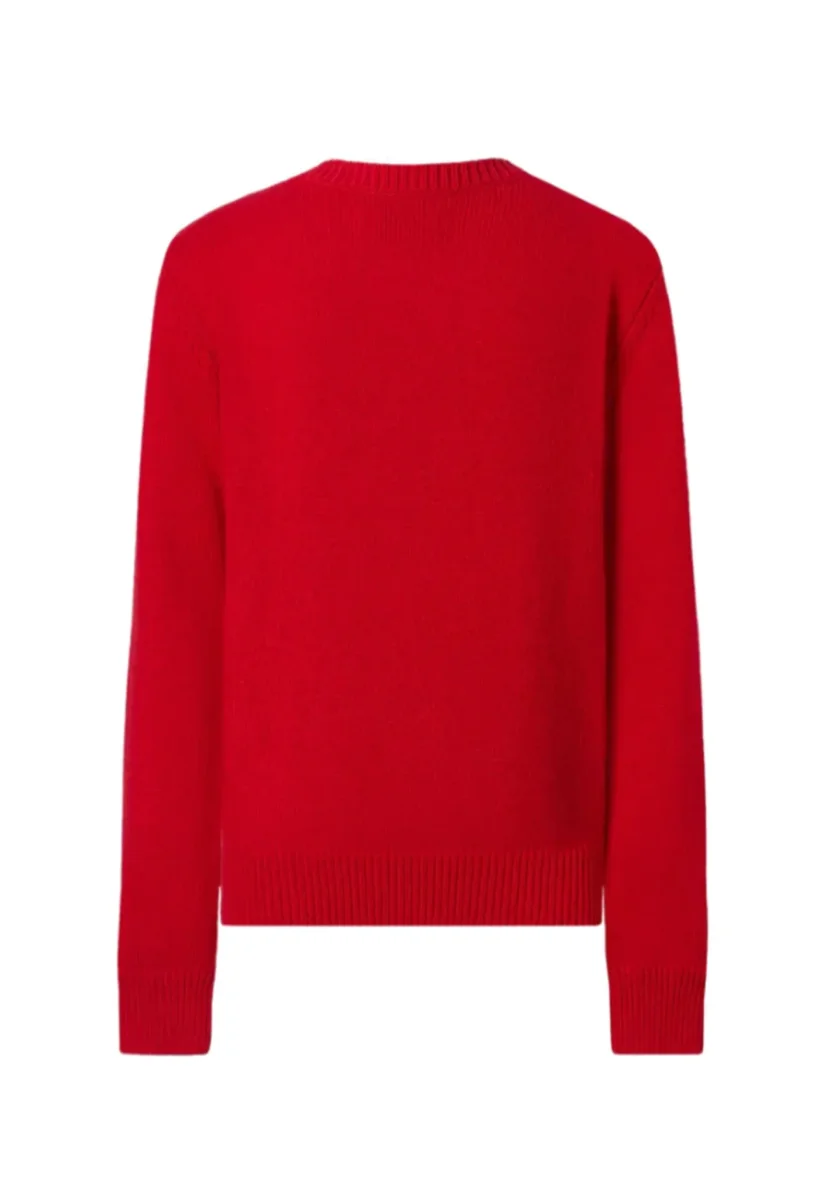 MAGLIONE ROSSO CON SNOOPY E FIOCCO IN VELLUTO VERDE MC2 SAINT BARTH - immagine 3