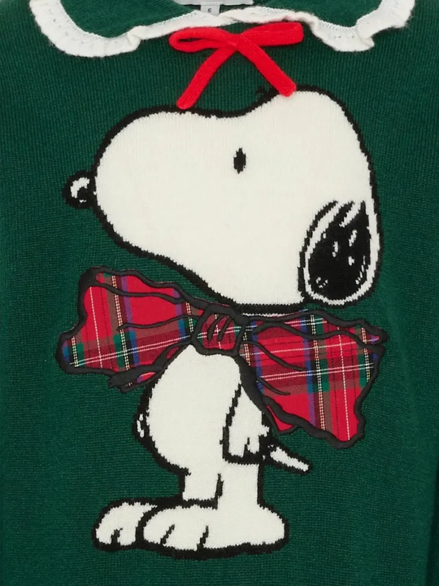 MAGLIONE VERDE CON COLLETTO IN RUCHES SNOOPY MC2 SAINT BARTH - immagine 4