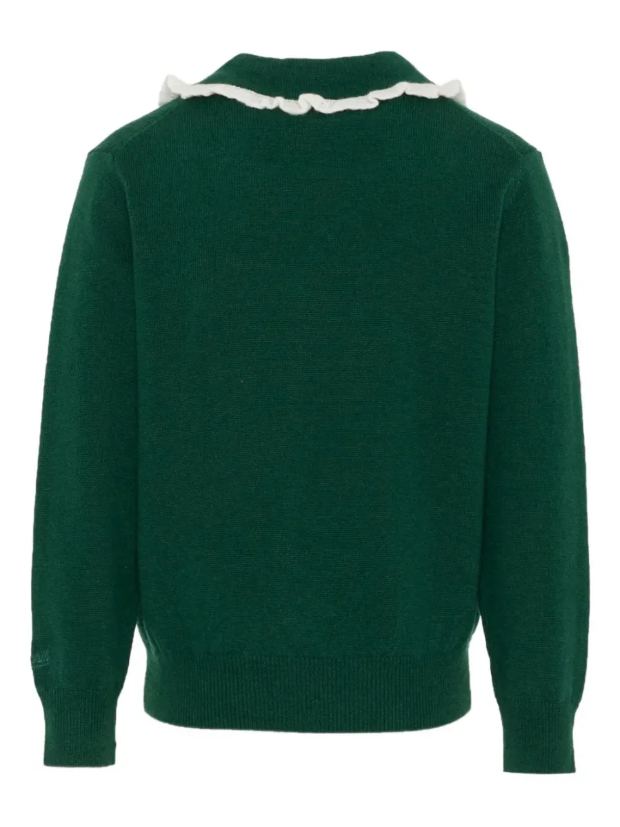 MAGLIONE VERDE CON COLLETTO IN RUCHES SNOOPY MC2 SAINT BARTH - immagine 3