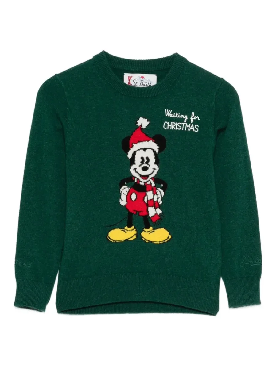 MAGLIONE VERDE CON TOPOLINO NATALIZIO MC2 SAINT BARTH - immagine 2