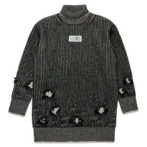 MAXI MAGLIONE IN LANA NERO MAISON MARGIELA