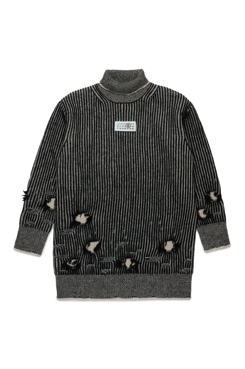 MAXI MAGLIONE IN LANA NERO MAISON MARGIELA - immagine 2