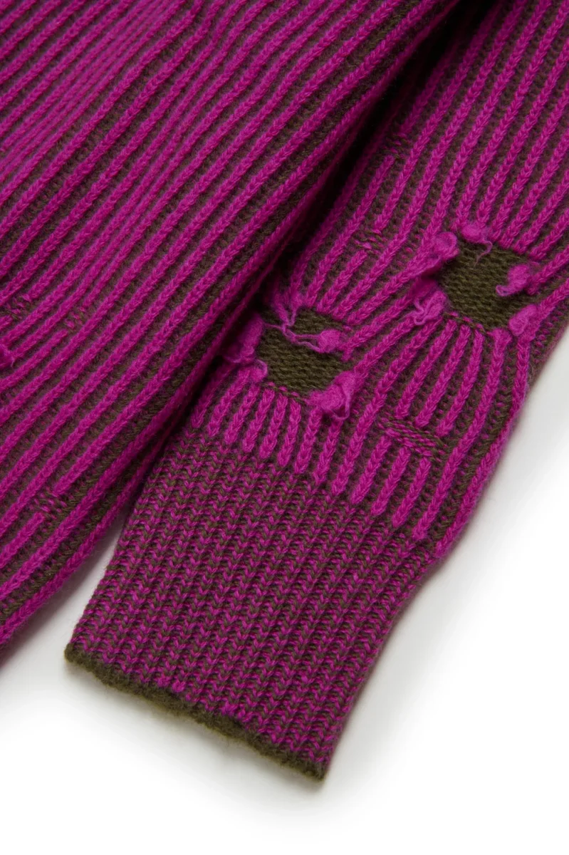 MAXI MAGLIONE IN LANA VIOLA/NERO MAISON MARGIELA - immagine 5