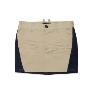 MINIGONNA BEIGE E IN DENIM DSQUARED2