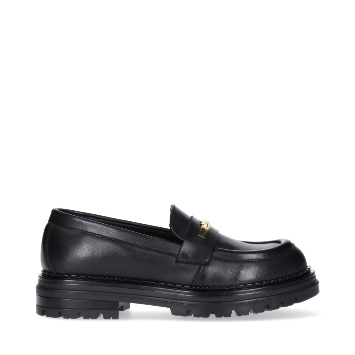 MOCASSINO NERO CON MORSETTO DORATO ELISABETTA FRANCHI - immagine 3
