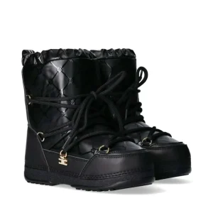 MOON BOOT NERO LOGATO ELISABETTA FRANCHI