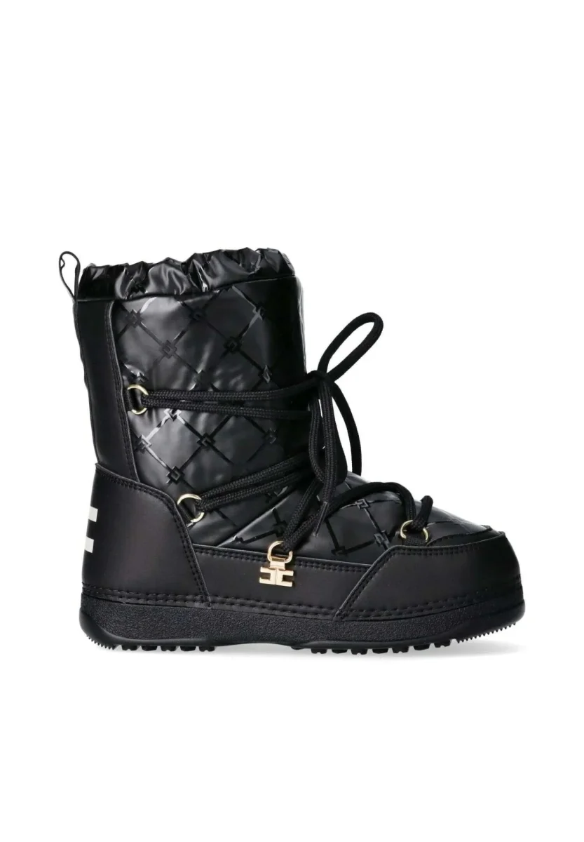 MOON BOOT NERO LOGATO ELISABETTA FRANCHI - immagine 3