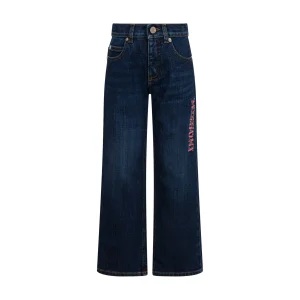 JEANS A ZAMPA CON LOGO ROSA MISSONI