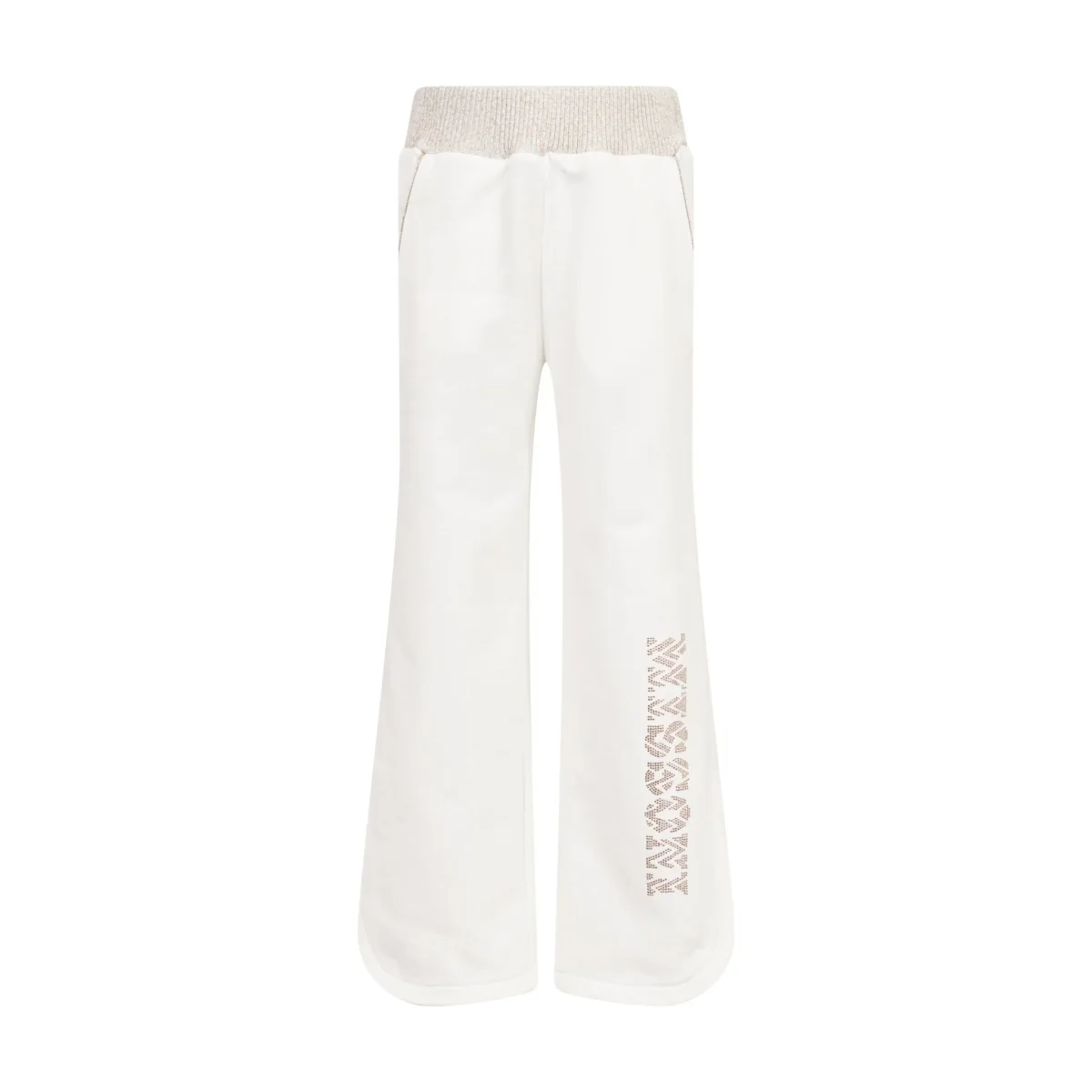 PANTALONE BIANCO A ZAMPA CON LOGO IN STRASS MISSONI - immagine 2