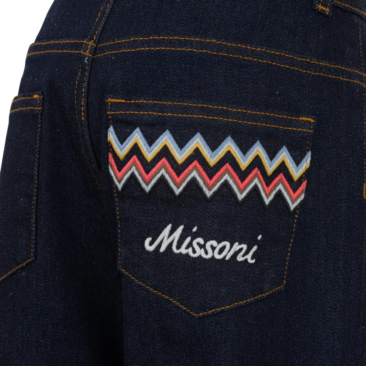 JEANS A ZAMPA CON LOGO SUL RETRO MISSONI - immagine 4