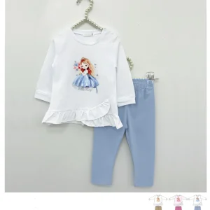 Completino da bambina 2 pezzi con volant