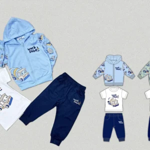 Completino da neonato 3 pezzi con camion