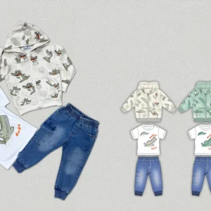 Completino da bambino con coccodrillo