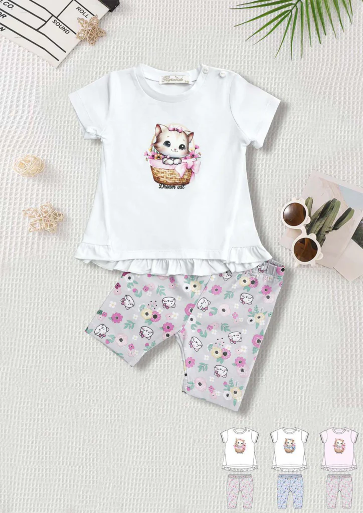 Completino da bambina con volant