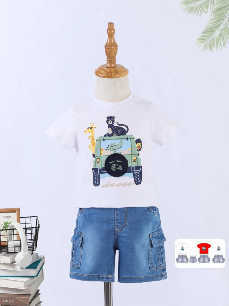 Completino da bambino baby con stampa della macchina