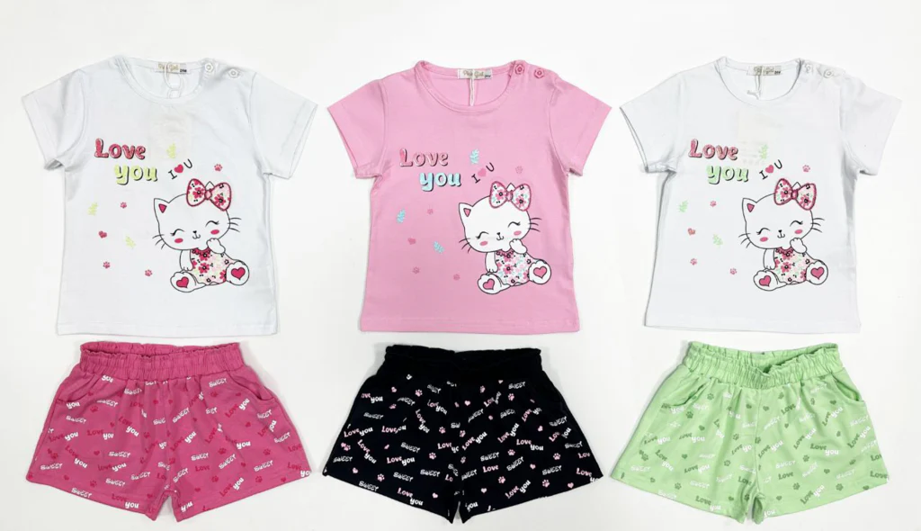 Completo da bambina con gattino - immagine 2