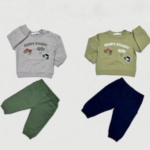 Completo jogger da neonato con lettering