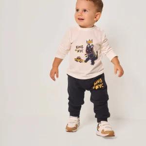 Maglia manica lunga bimbo con stampa dinosauro