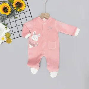 Tutina in ciniglia con coniglietto e taschino