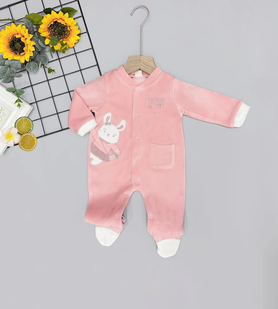 Tutina in ciniglia con coniglietto e taschino - immagine 2