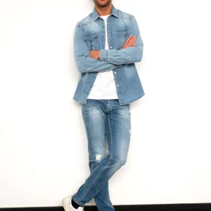 Jeans skinny strappati