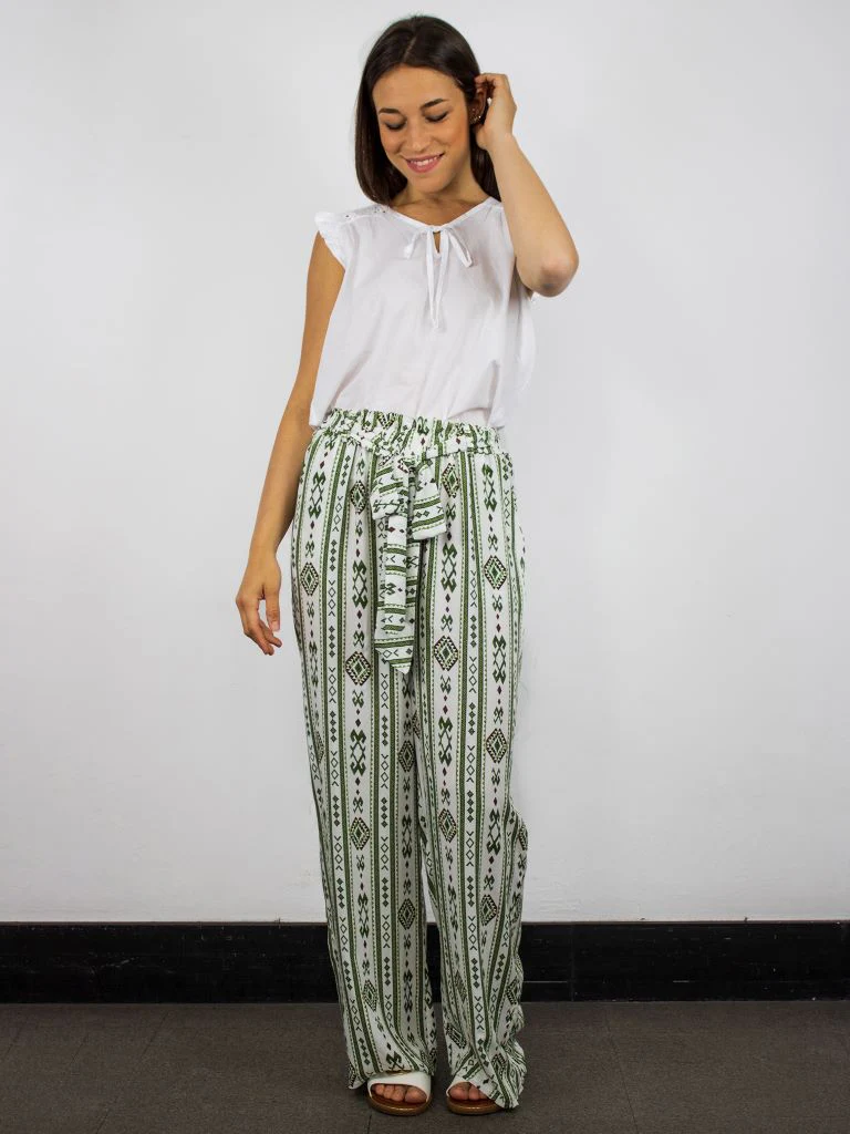 Pantaloni full length in fantasia - immagine 2