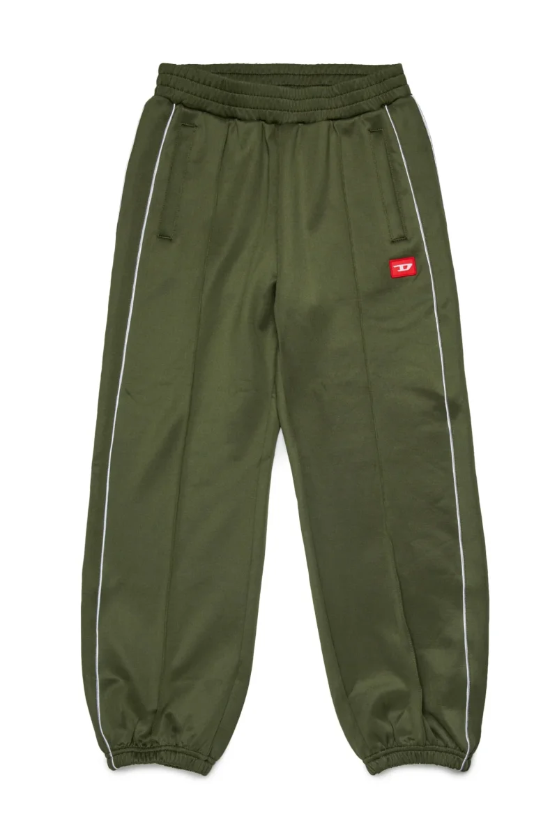 PANTALONE ACETATO VERDE CON LOGO ROSSO DIESEL - immagine 2