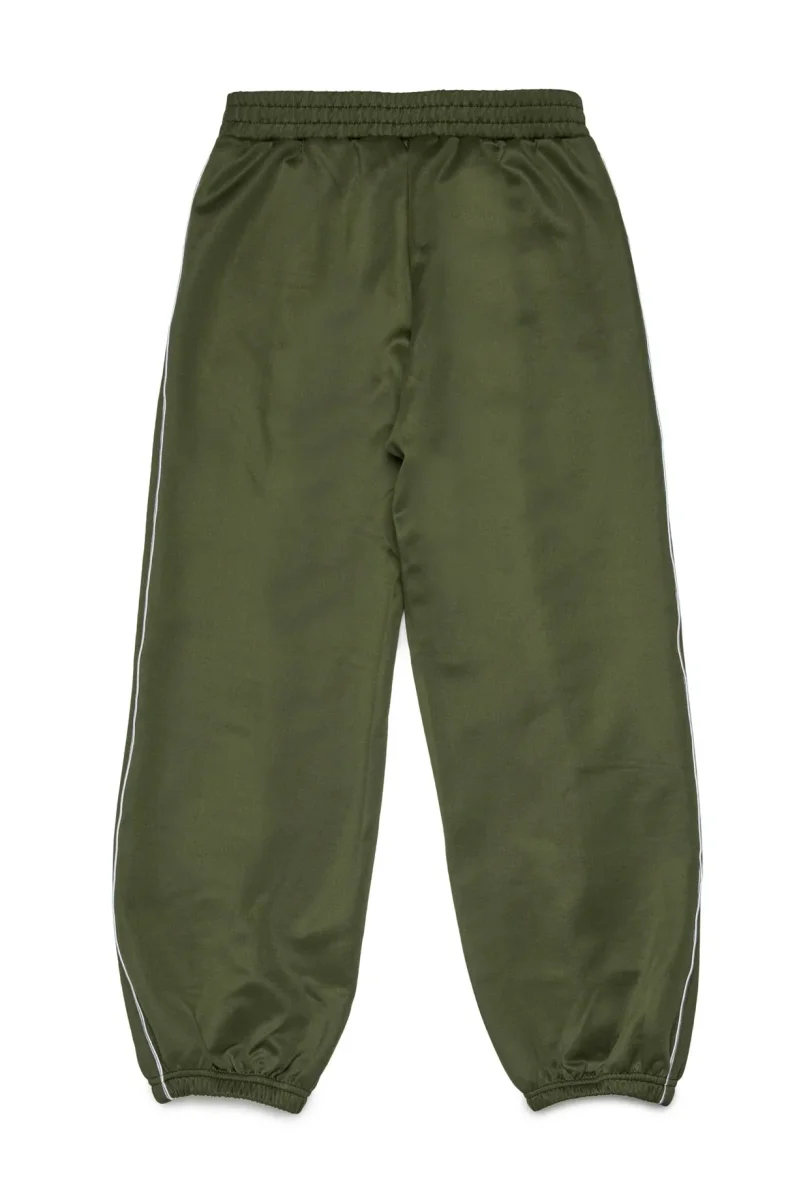PANTALONE ACETATO VERDE CON LOGO ROSSO DIESEL - immagine 3