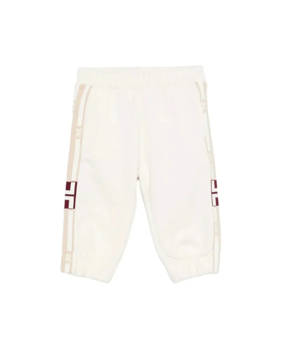 PANTALONE AVORIO CON BANDE LATERALI LOGATE ELISABETTA FRANCHI